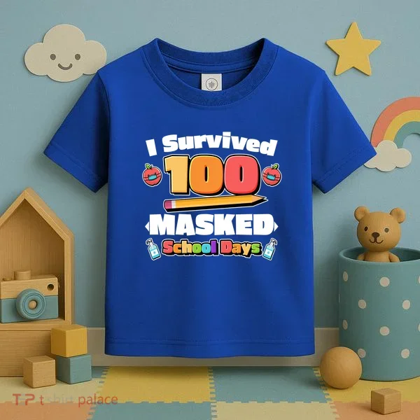 I Survived 100 Masked School Days Pandemic Learning Toddler T-Shirt