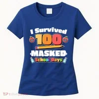 I Survived 100 Masked School Days Pandemic Learning Women's T-Shirt thumb 0