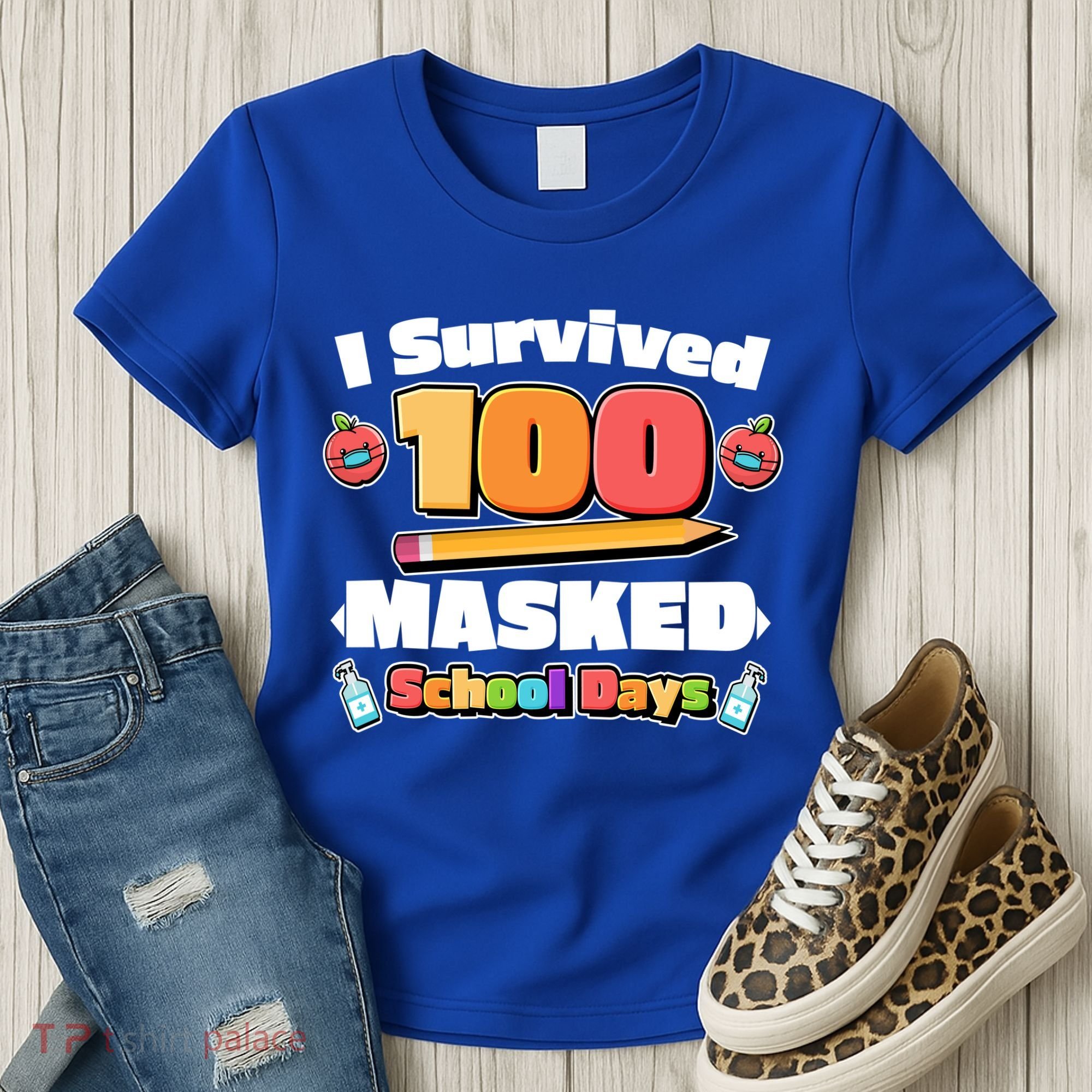 I Survived 100 Masked School Days Pandemic Learning Women's T-Shirt