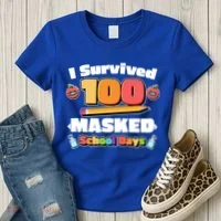 I Survived 100 Masked School Days Pandemic Learning Women's T-Shirt thumb 3