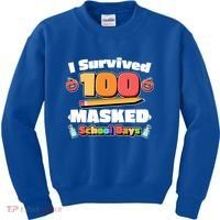 I Survived 100 Masked School Days Pandemic Learning Kids Sweatshirt thumb 0