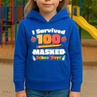 I Survived 100 Masked School Days Pandemic Learning Kids Hoodie thumb 3