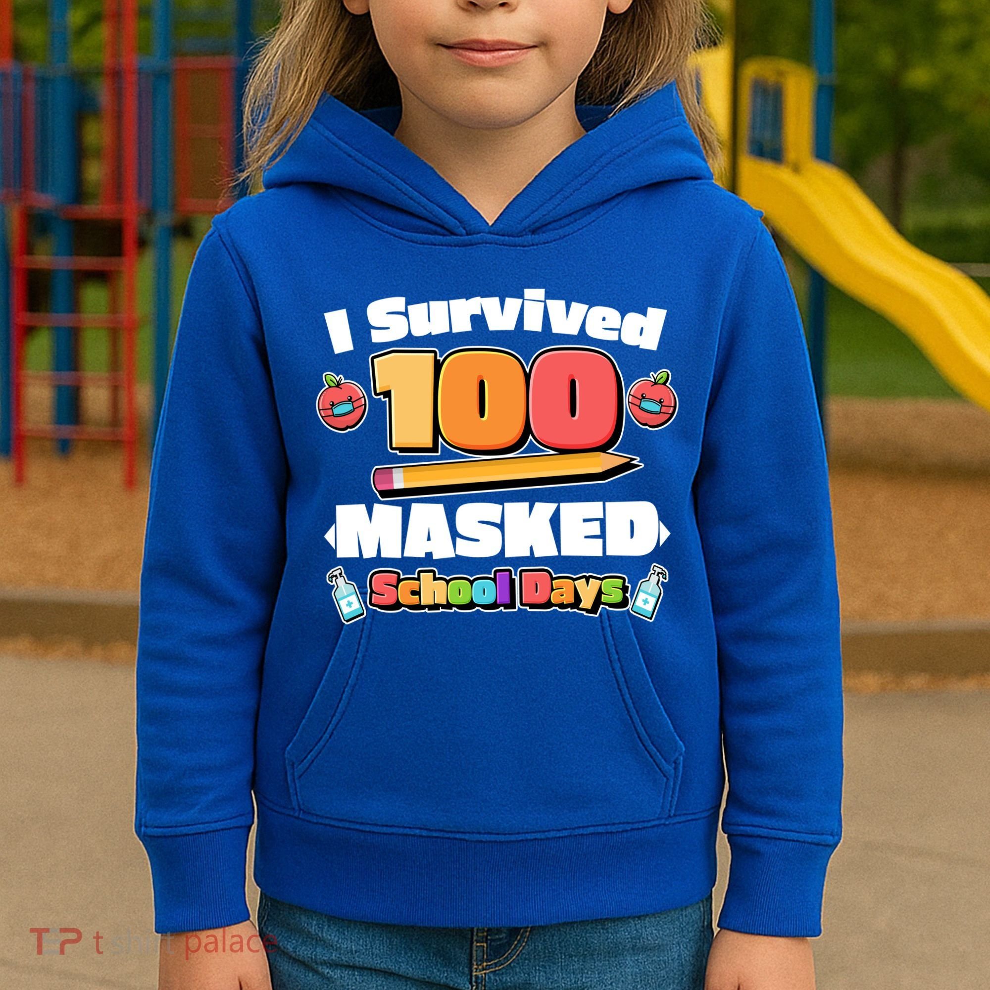 I Survived 100 Masked School Days Pandemic Learning Kids Hoodie