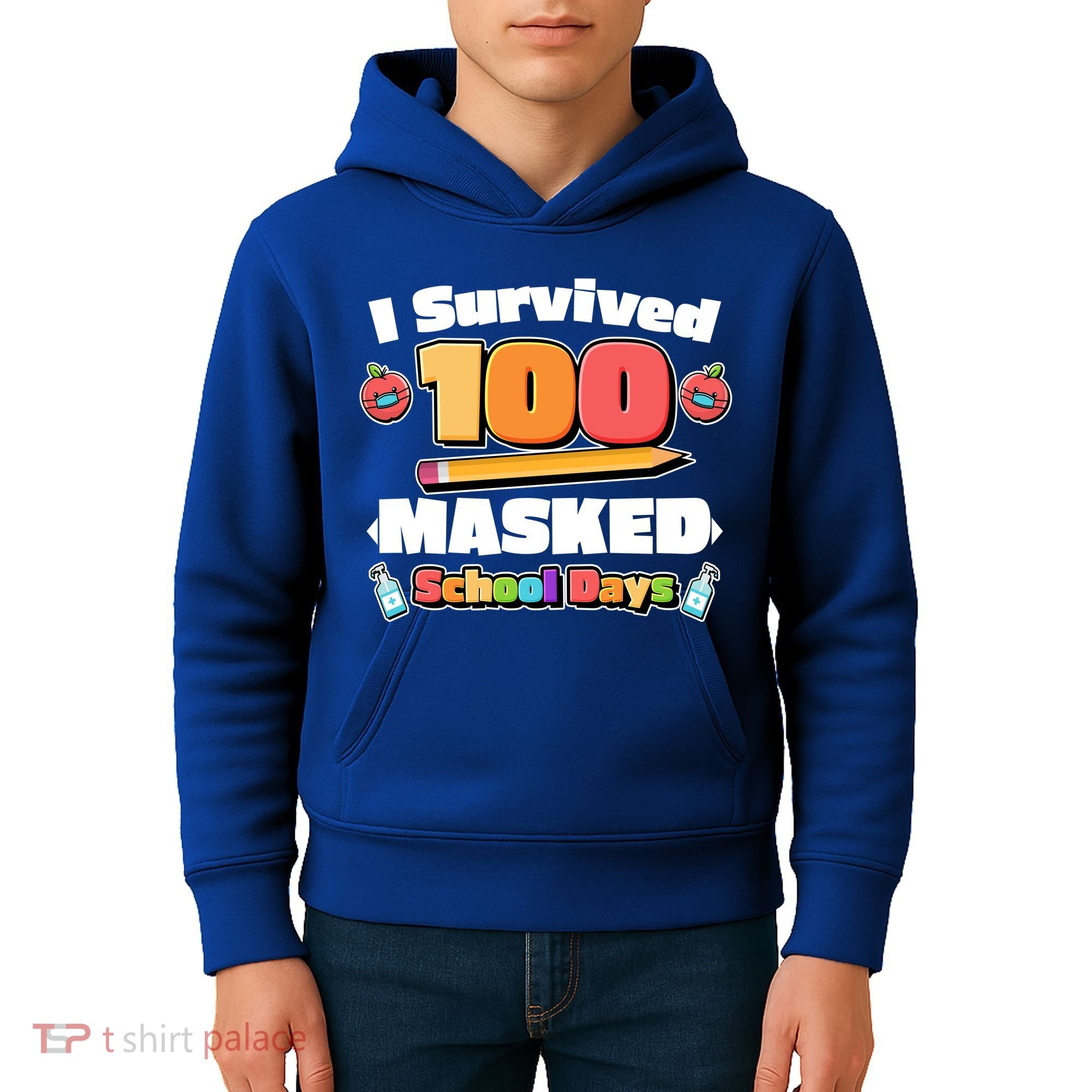 I Survived 100 Masked School Days Pandemic Learning Kids Hoodie