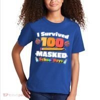 I Survived 100 Masked School Days Pandemic Learning Kids T-Shirt thumb 2