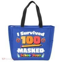 I Survived 100 Masked School Days Pandemic Learning Tote Bag thumb 0