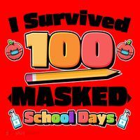 I Survived 100 Masked School Days Pandemic Learning Santa Hat thumb 1