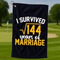 I Survived 144 Years Of Marriage Golf Towel thumb 1