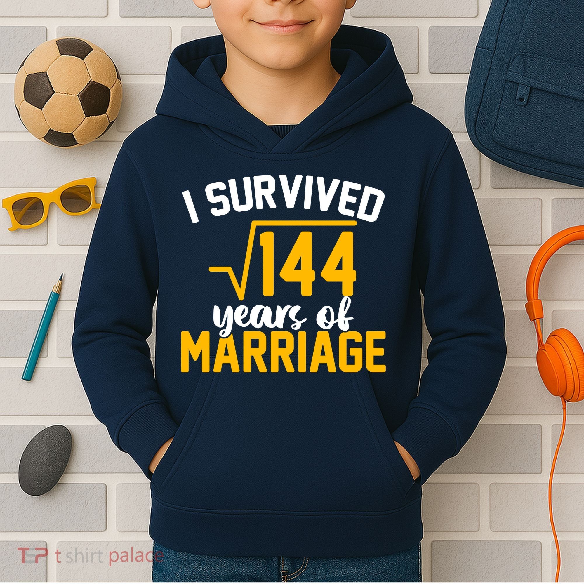 I Survived 144 Years Of Marriage Kids Hoodie