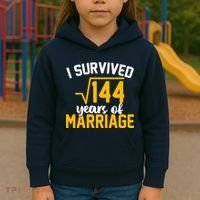 I Survived 144 Years Of Marriage Kids Hoodie thumb 3
