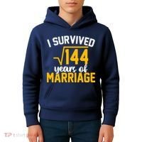 I Survived 144 Years Of Marriage Kids Hoodie thumb 4