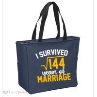 I Survived 144 Years Of Marriage Tote Bag thumb 2