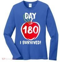 I Survived 180 Days Last Day Of School Women's Long Sleeve Shirt thumb 0