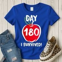 I Survived 180 Days Last Day Of School Women's T-Shirt thumb 3