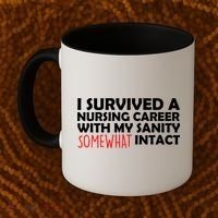 I Survived A Nursing Career With My Sanity Somewhat Intact Coffee Mug thumb 2