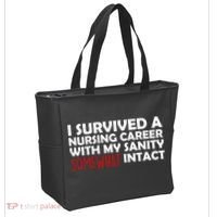 I Survived A Nursing Career With My Sanity Somewhat Intact Tote Bag thumb 2