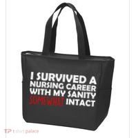 I Survived A Nursing Career With My Sanity Somewhat Intact Tote Bag thumb 3