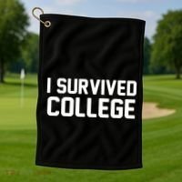 I Survived College Golf Towel thumb 1