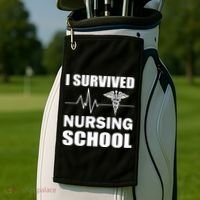 I Survived Nursing School Golf Towel thumb 2