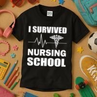 I Survived Nursing School Kids T-Shirt thumb 3