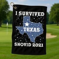 I Survived Snovid 2021Texas Snowstorm Golf Towel thumb 1