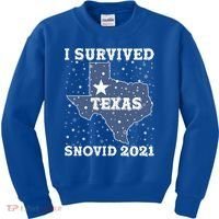I Survived Snovid 2021Texas Snowstorm Kids Sweatshirt thumb 0