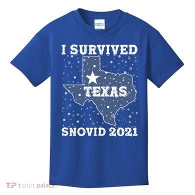 I Survived Snovid 2021Texas Snowstorm Kids T-Shirt
