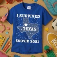 I Survived Snovid 2021Texas Snowstorm Kids T-Shirt thumb 3