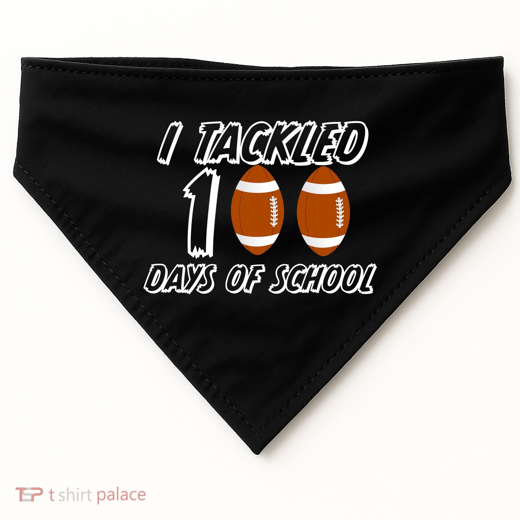 I Tackled 100 Days Of school USA-Made Doggie Bandana