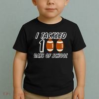 I Tackled 100 Days Of school Toddler T-Shirt thumb 2