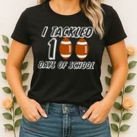 I Tackled 100 Days Of school Women's T-Shirt thumb 2