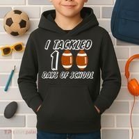 I Tackled 100 Days Of school Kids Hoodie thumb 2