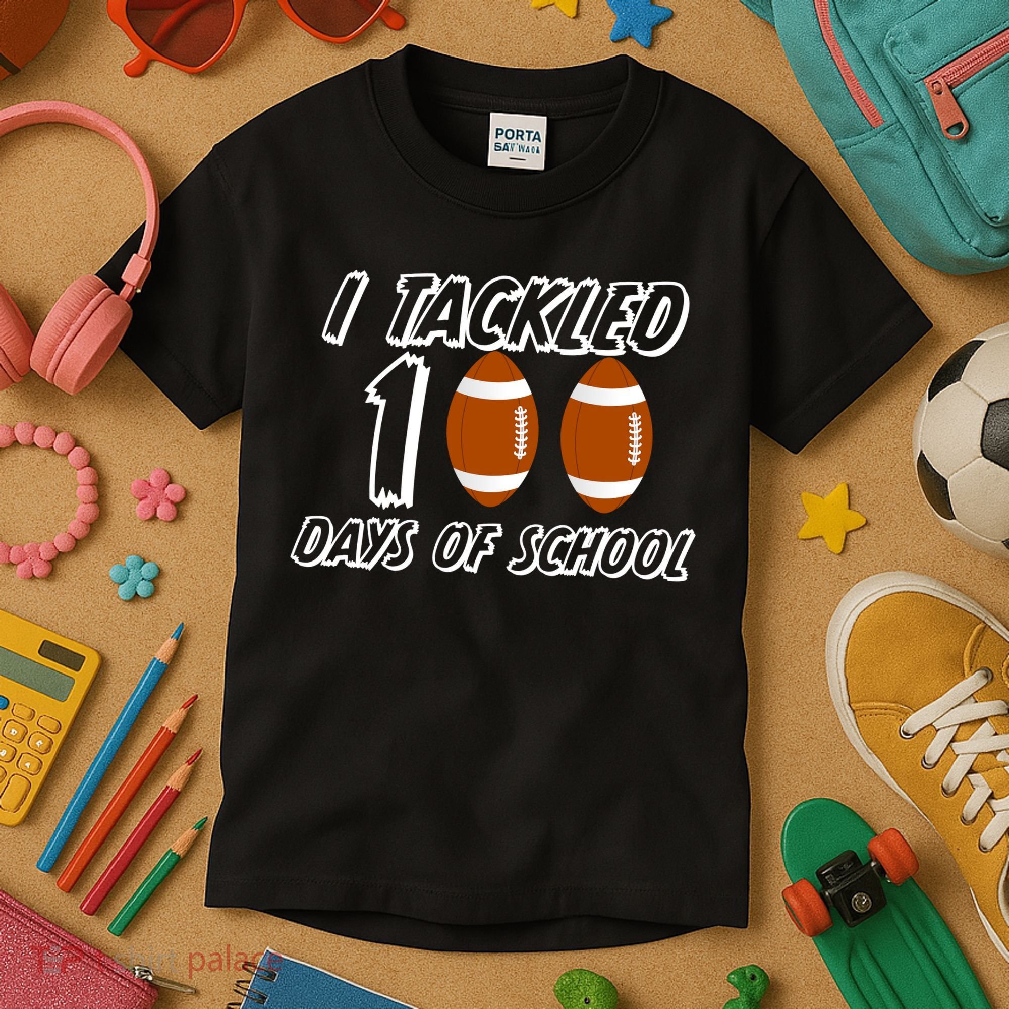 I Tackled 100 Days Of school Kids T-Shirt
