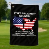 I Take Pride In My Country USA Golf Towel thumb 1