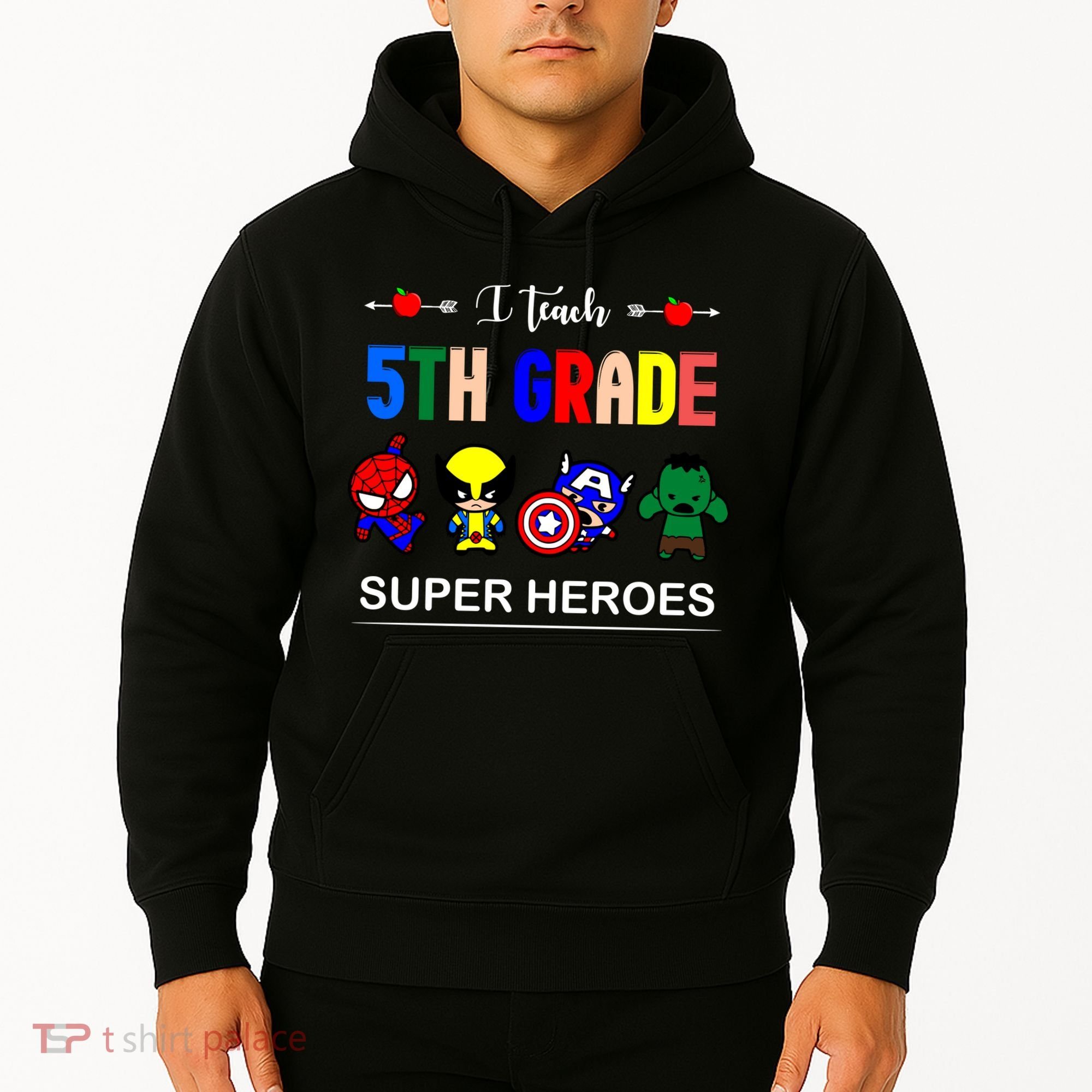 I Teach 5th Grade Superheroes Hoodie