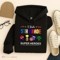 I Teach 5th Grade Superheroes Hoodie thumb 4