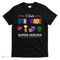 I Teach 5th Grade Superheroes T-Shirt thumb 0