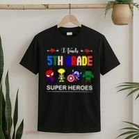 I Teach 5th Grade Superheroes T-Shirt thumb 2