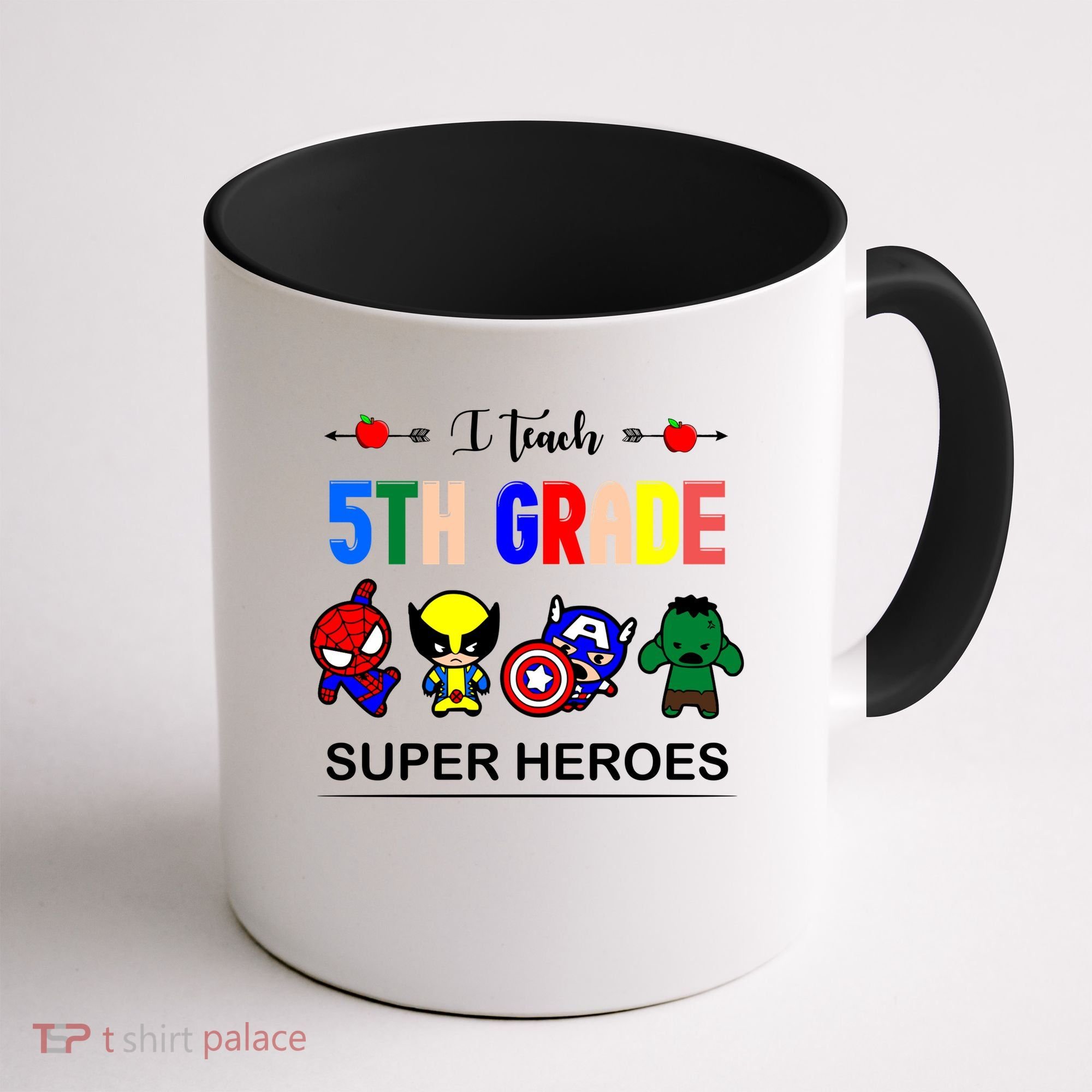 I Teach 5th Grade Superheroes Coffee Mug