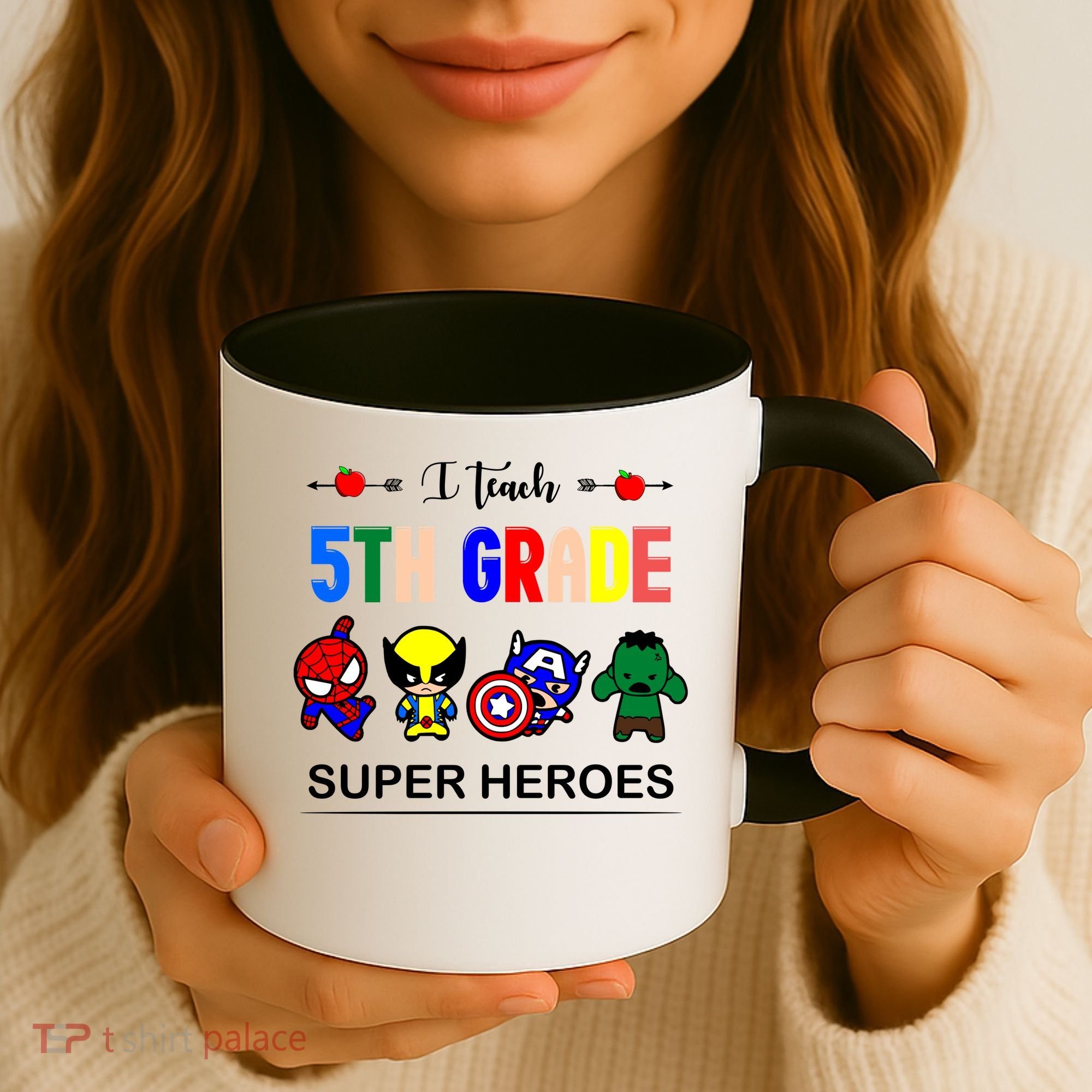 I Teach 5th Grade Superheroes Coffee Mug