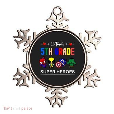I Teach 5th Grade Superheroes Ornament