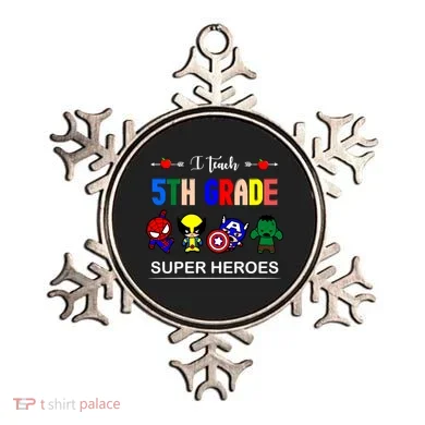 I Teach 5th Grade Superheroes Ornament