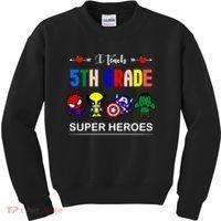 I Teach 5th Grade Superheroes Kids Sweatshirt thumb 0