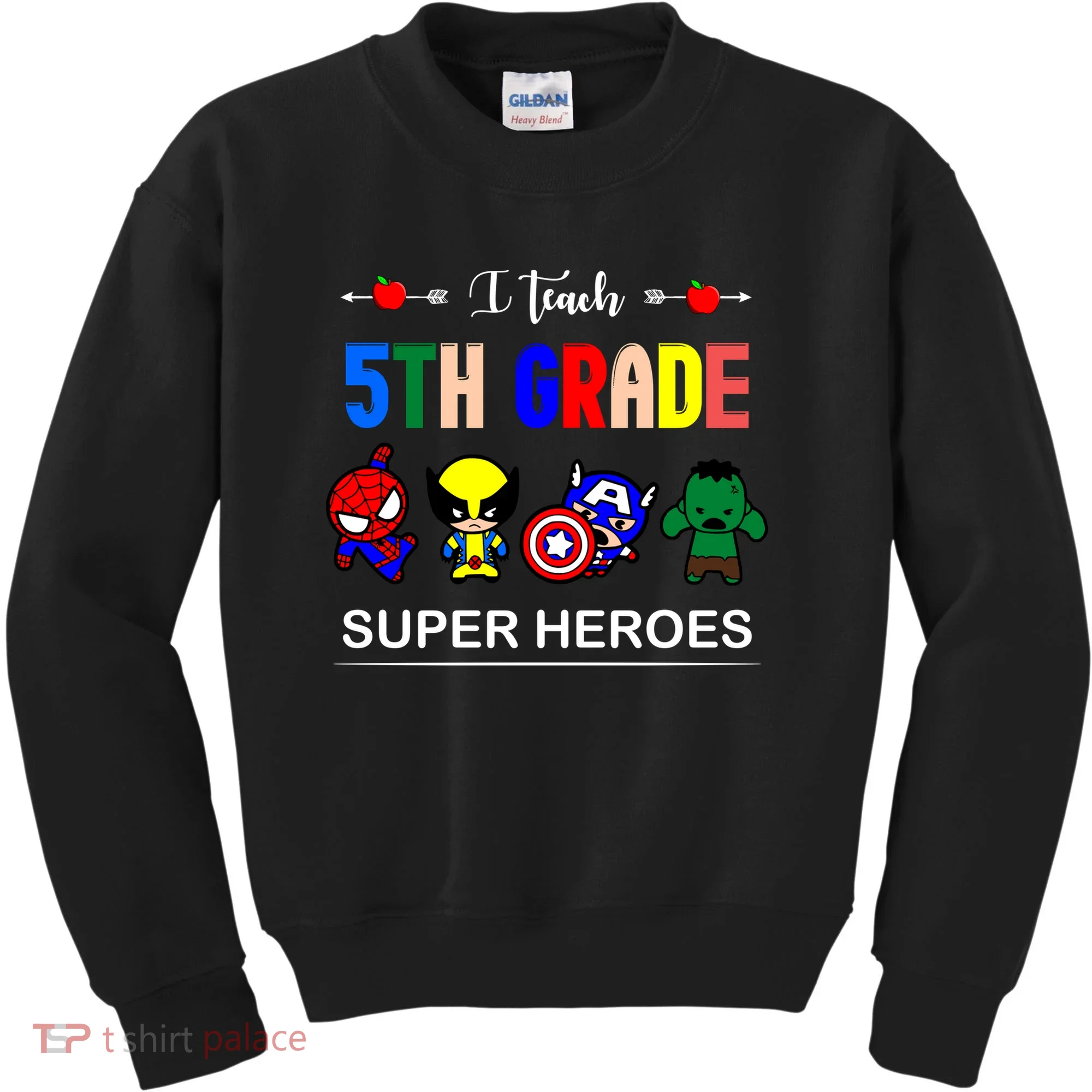 I Teach 5th Grade Superheroes Kids Sweatshirt