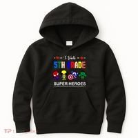 I Teach 5th Grade Superheroes Kids Hoodie thumb 0