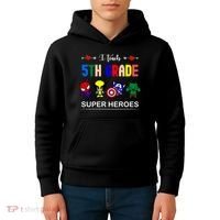 I Teach 5th Grade Superheroes Kids Hoodie thumb 4