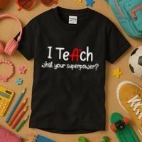 I Teach A+ Students What your Superpower? Kids T-Shirt thumb 3