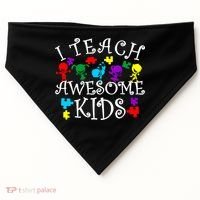 I Teach Awesome Kids Autism Awareness Teacher USA-Made Doggie Bandana thumb 0
