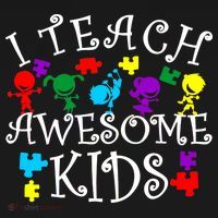 I Teach Awesome Kids Autism Awareness Teacher Backpack thumb 2