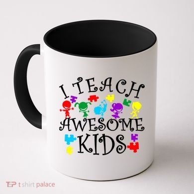 I Teach Awesome Kids Autism Awareness Teacher Coffee Mug